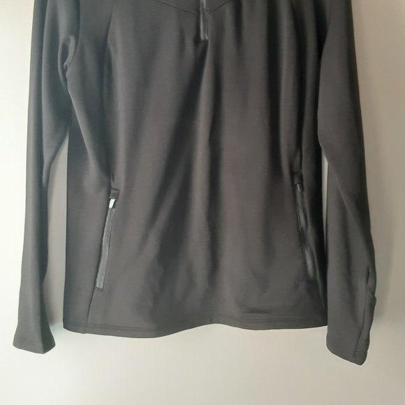 Persit New Black 1/4 Zip Pullover Fleece Lined Long Sleeve Shirt Thumbholes Lg - Picture 6 of 15